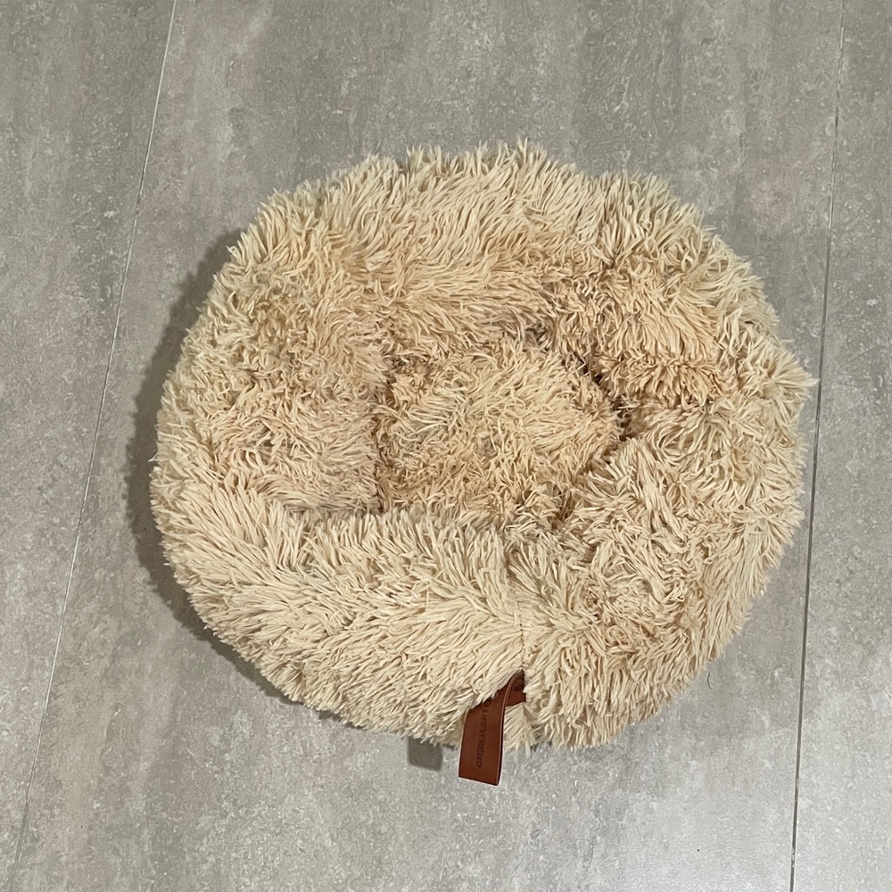 Mr. Fluffy Bed Cozy Cream Dog Bed small!